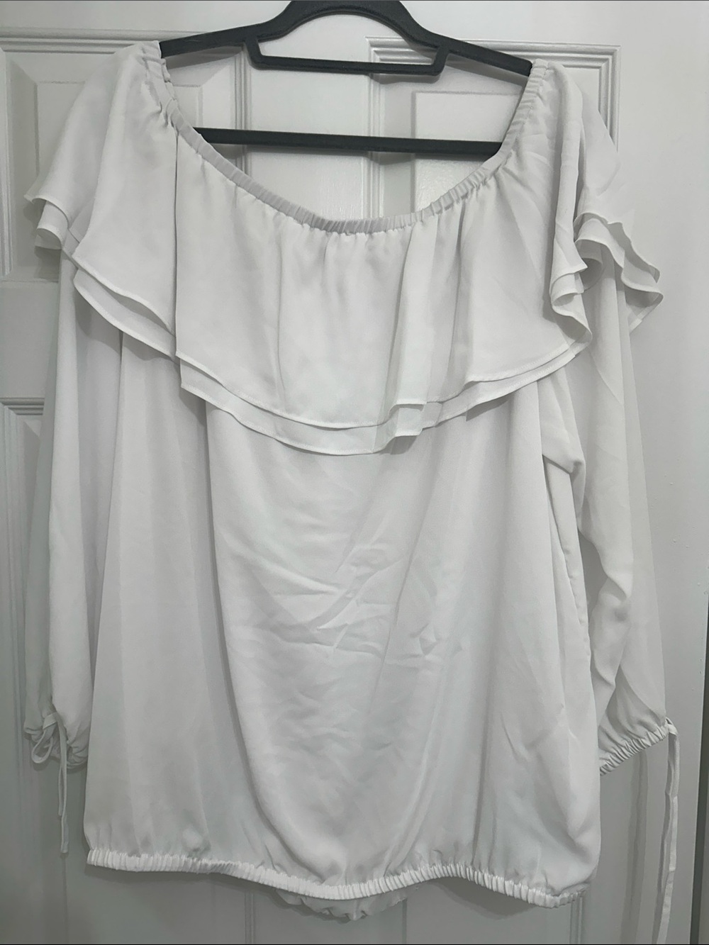 Michael Kors White Off-Shoulder Ruffle Blouse - Picture 5 of 5